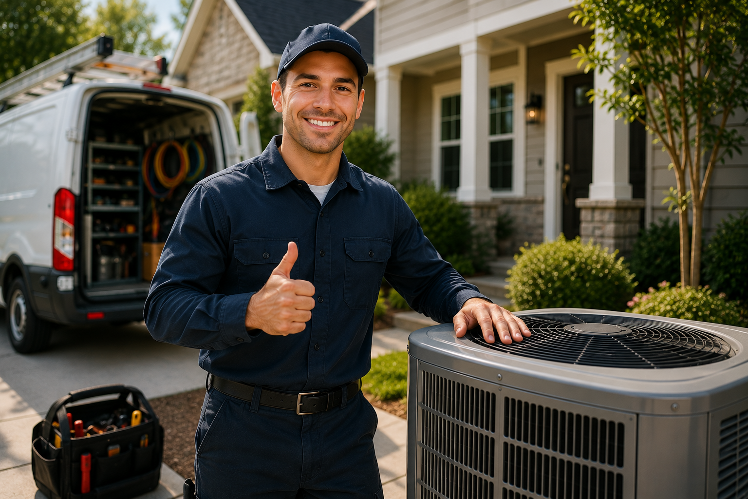 Friendly MercedAir technician ready to help with your HVAC needs